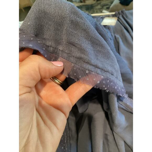 Free People Soul Serene Blouse Size Large Dusty Blue Lace Whimsigoth Boho NEW - Picture 13 of 13